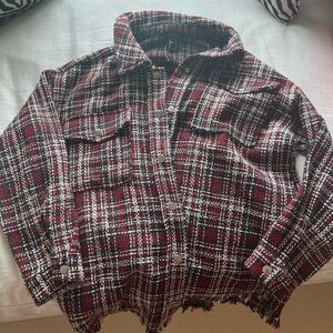 Forever 21 Red and Black Utility Jacket